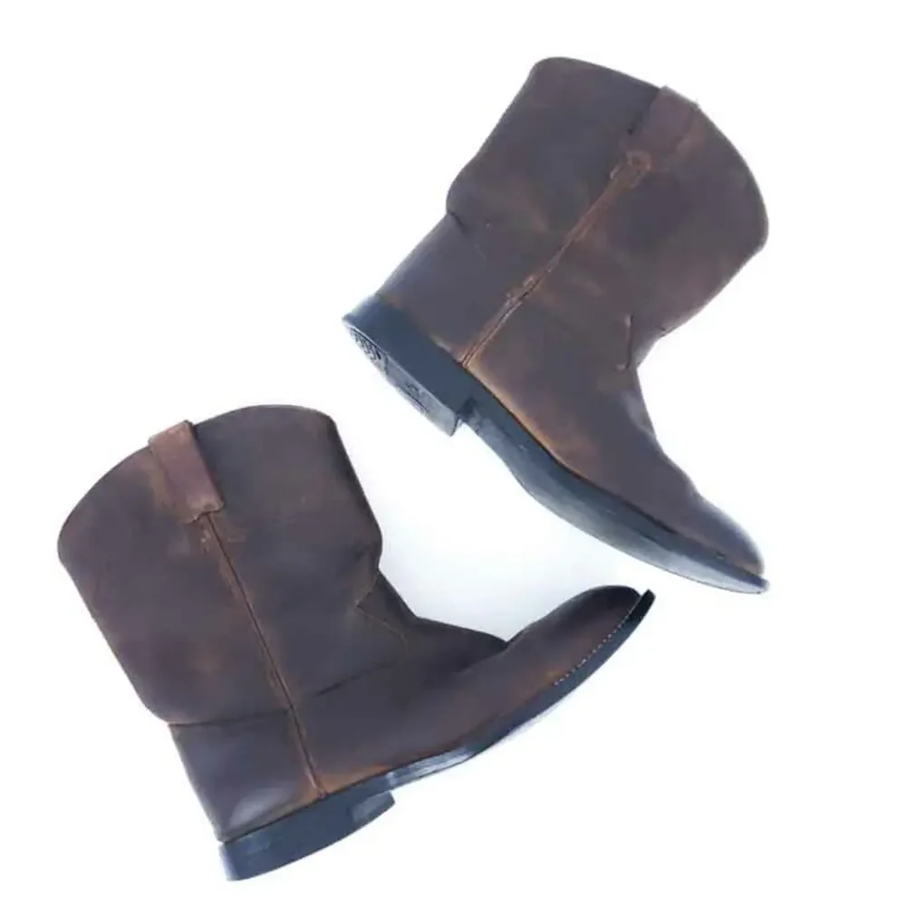 Justin Leather Brown Boots 5 Youth Fit Women 6.5-7 Cowboy Boots Western